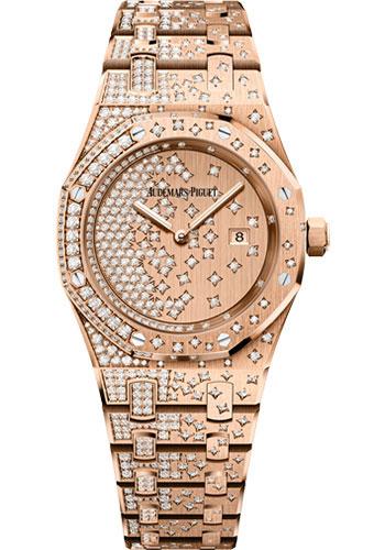 Audemars Piguet Royal Oak Quartz Watch-Pink Dial 33mm-67654OR.ZZ.1264OR.01 - Luxury Time NYC INC