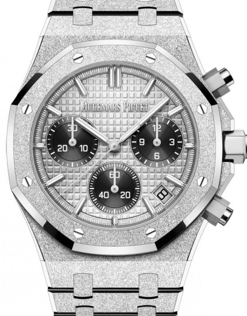 Audemars Piguet Royal Oak Selfwinding Chronograph Frosted White Gold 41mm Grey 26240BC.GG.1324BC.01 - Luxury Time NYC
