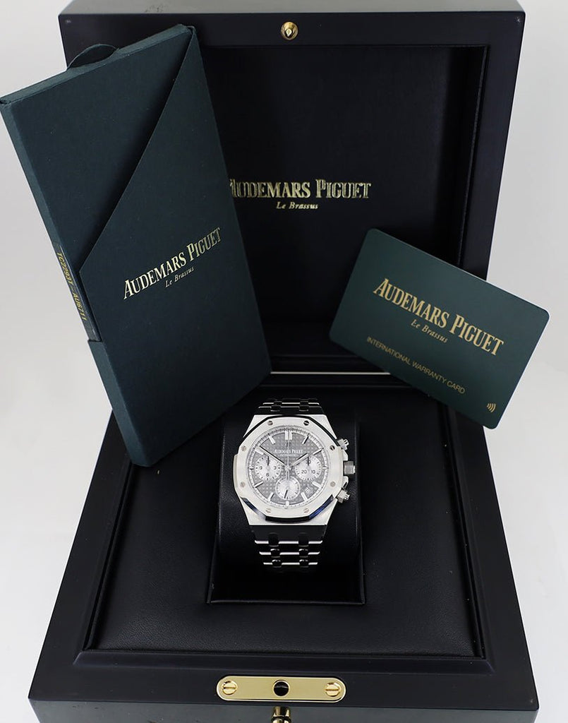 Audemars Piguet Royal Oak Selfwinding Chronograph Stainless Steel 38mm Grey Dial 26715ST.OO.1356ST.02 - Luxury Time NYC