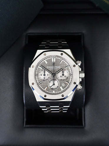 Audemars Piguet Royal Oak Selfwinding Chronograph Stainless Steel 38mm Grey Dial 26715ST.OO.1356ST.02 - Luxury Time NYC