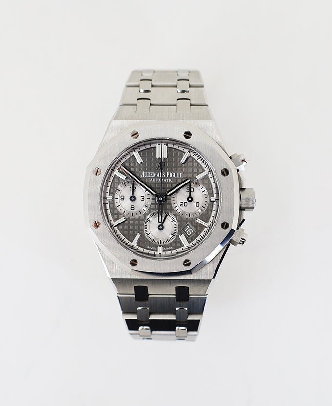 Audemars Piguet Royal Oak Selfwinding Chronograph Stainless Steel 38mm Grey Dial 26715ST.OO.1356ST.02 - Luxury Time NYC
