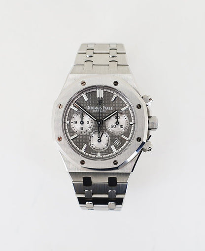 Audemars Piguet Royal Oak Selfwinding Chronograph Stainless Steel 38mm Grey Dial 26715ST.OO.1356ST.02 - Luxury Time NYC