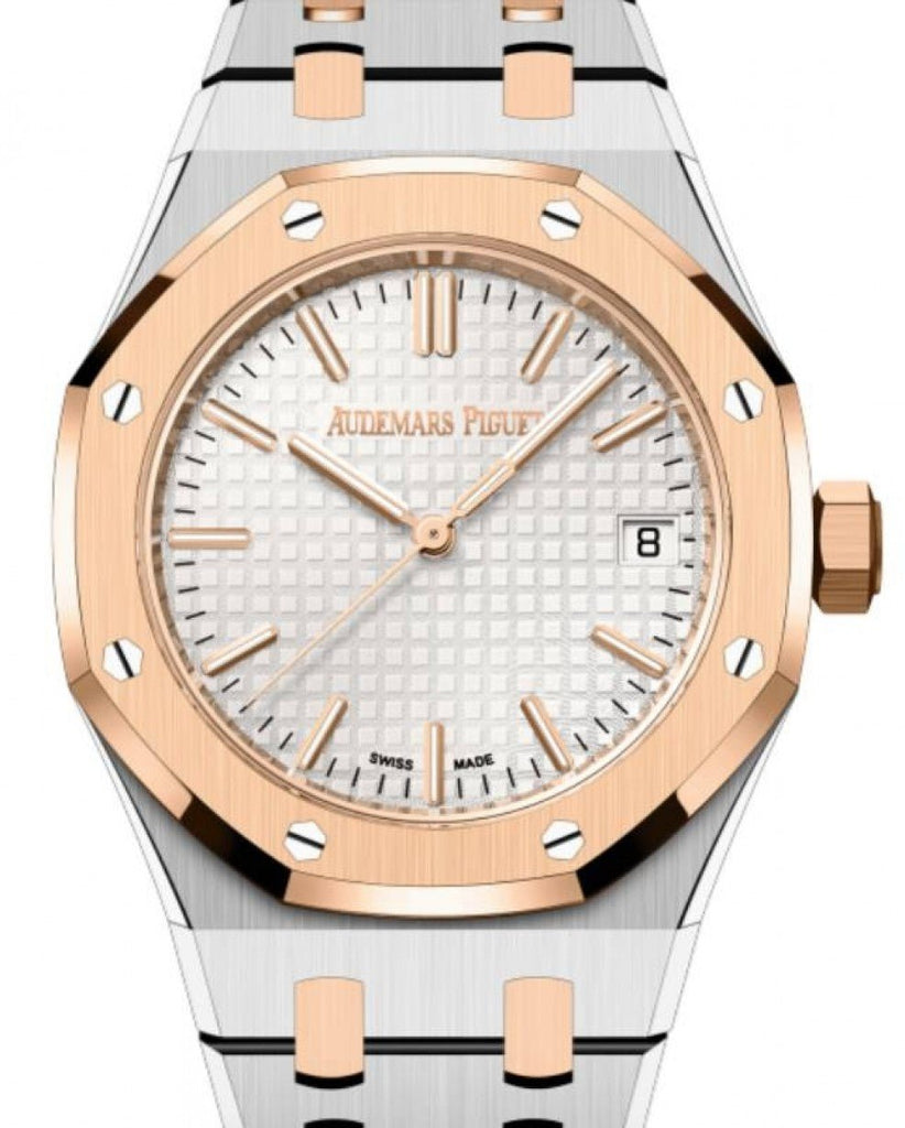 Ladies Audemars Piguet Royal Oak 35MM 18K/Steel Pink Dial Diamond Watch  12.5 Ct | eBay