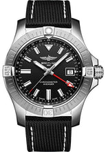 Load image into Gallery viewer, Breitling Avenger Automatic GMT 43 Watch - Stainless Steel - Black Dial - Anthracite Calfskin Leather Strap - Folding Buckle - A32397101B1X2 - Luxury Time NYC