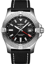 Load image into Gallery viewer, Breitling Avenger Automatic GMT 43 Watch - Stainless Steel - Black Dial - Anthracite Calfskin Leather Strap - Tang Buckle - A32397101B1X1 - Luxury Time NYC