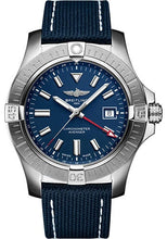 Load image into Gallery viewer, Breitling Avenger Automatic GMT 45 Watch - Stainless Steel - Blue Dial - Blue Calfskin Leather Strap - Folding Buckle - A32395101C1X2 - Luxury Time NYC