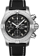 Load image into Gallery viewer, Breitling Avenger Chronograph 43 Watch - Stainless Steel - Black Dial - Anthracite Calfskin Leather Strap - Tang Buckle - A13385101B1X1 - Luxury Time NYC