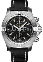 Load image into Gallery viewer, Breitling Avenger Chronograph 45 Watch - Stainless Steel - Black Dial - Anthracite Calfskin Leather Strap - Tang Buckle - A13317101B1X1 - Luxury Time NYC