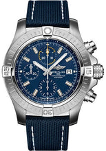 Load image into Gallery viewer, Breitling Avenger Chronograph 45 Watch - Stainless Steel - Blue Dial - Blue Calfskin Leather Strap - Tang Buckle - A13317101C1X1 - Luxury Time NYC