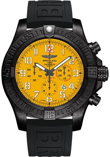 Breitling Avenger Hurricane 12h Watch - Breitlight - Cobra Yellow Dial - Black Diver Pro III Strap - Folding Buckle - XB0170E41I1S1 - Luxury Time NYC