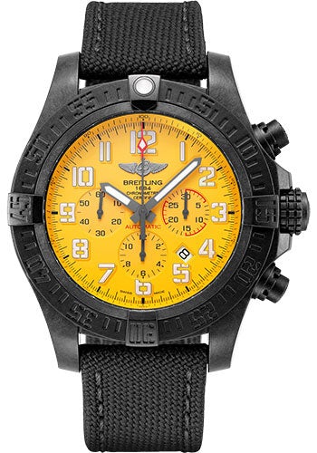 Breitling Avenger Hurricane 12h Watch - Breitlight - Cobra Yellow Dial - Black Military Strap - Tang Buckle - XB0170E41I1W1 - Luxury Time NYC