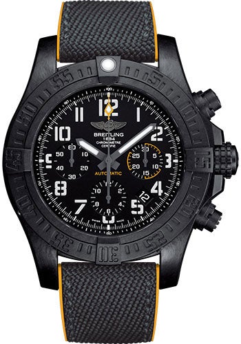 Breitling Avenger Hurricane 45 Watch - Breitlight® Case - Volcano Black Dial - Anthracite and Yellow Military Rubber Strap - XB0180E4/BF31-military-rubber-anthracite-yellow-deployant - Luxury Time NYC