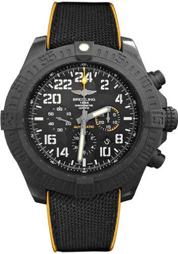 Breitling Avenger Hurricane Watch - 50mm Breitlight Case - Volcano Black Dial - Anthracite Yellow Military Rubber Strap - XB1210E4/BE89/257S/X20D.4 - Luxury Time NYC
