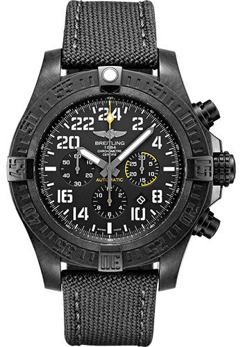 Breitling Avenger Hurricane Watch - Breitlight - Volcano Black Dial - Black Military Strap - Tang Buckle - XB1210E41B1W1 - Luxury Time NYC