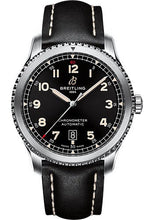 Load image into Gallery viewer, Breitling Aviator 8 Automatic 41 Watch - Stainless Steel - Black Dial - Black Calfskin Leather Strap - Folding Buckle - A17315101B1X2 - Luxury Time NYC