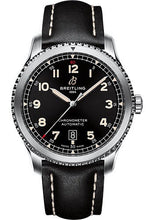 Load image into Gallery viewer, Breitling Aviator 8 Automatic 41 Watch - Stainless Steel - Black Dial - Black Calfskin Leather Strap - Tang Buckle - A17315101B1X1 - Luxury Time NYC