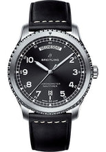 Load image into Gallery viewer, Breitling Aviator 8 Automatic Day &amp; Date 41 Watch - Steel Case - Black Dial - Black Leather Strap - A45330101B1X1 - Luxury Time NYC