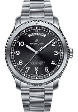 Load image into Gallery viewer, Breitling Aviator 8 Automatic Day &amp; Date 41 Watch - Steel Case - Black Dial - Steel Professional III Bracelet - A45330101B1A1 - Luxury Time NYC