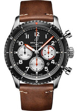 Load image into Gallery viewer, Breitling Aviator 8 B01 Chronograph 43 Mosquito Watch - Stainless Steel - Black Dial - Brown Calfskin Leather Strap - Folding Buckle - AB01194A1B1X2 - Luxury Time NYC