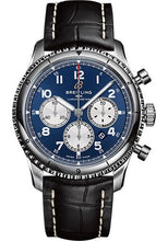 Load image into Gallery viewer, Breitling Aviator 8 B01 Chronograph 43 Watch - Stainless Steel - Blue Dial - Black Alligator Leather Strap - Folding Buckle - AB0119131C1P3 - Luxury Time NYC