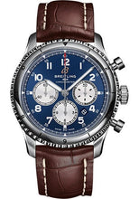 Load image into Gallery viewer, Breitling Aviator 8 B01 Chronograph 43 Watch - Stainless Steel - Blue Dial - Brown Alligator Leather Strap - Folding Buckle - AB0119131C1P4 - Luxury Time NYC