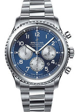 Load image into Gallery viewer, Breitling Aviator 8 B01 Chronograph 43 Watch - Steel Case - Blue Dial - Steel Professional III Bracelet - AB0117131C1A1 - Luxury Time NYC
