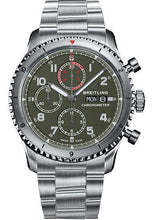 Load image into Gallery viewer, Breitling Aviator 8 Chronograph 43 Curtiss Warhawk Watch - Steel - Green Dial - Steel Bracelet - A133161A1L1A1 - Luxury Time NYC