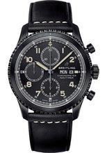 Load image into Gallery viewer, Breitling Aviator 8 Chronograph 43 Watch - Black Steel Case - Black Dial - Black Leather Strap - M13314101B1X1 - Luxury Time NYC