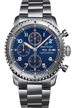 Load image into Gallery viewer, Breitling Aviator 8 Chronograph 43 Watch - Stainless Steel - Blue Dial - Metal Bracelet - A13316101C1A1 - Luxury Time NYC