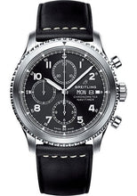 Load image into Gallery viewer, Breitling Aviator 8 Chronograph 43 Watch - Steel Case - Black Dial - Black Leather Strap - A13314101B1X1 - Luxury Time NYC