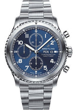 Load image into Gallery viewer, Breitling Aviator 8 Chronograph 43 Watch - Steel Case - Blue Dial - Steel Professional III Bracelet - A13314101C1A1 - Luxury Time NYC