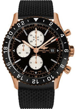 Load image into Gallery viewer, Breitling Chronoliner Watch - 46mm Red Gold Case - Black Dial - Black Aero Classic Rubber Strap - R2431212/BE83-aero-classic-rubber-black-deployant - Luxury Time NYC
