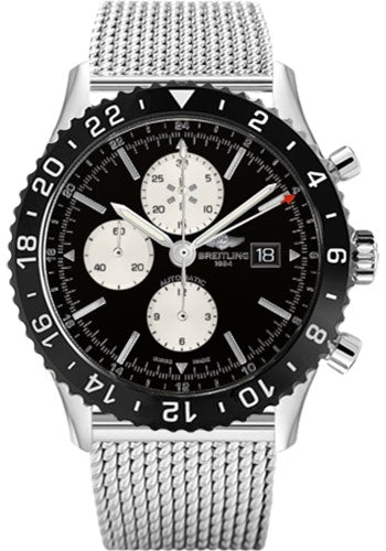 Breitling Chronoliner Watch - 46mm Steel Case - Black Dial - Steel Ocean Classic Bracelet - Y2431012/BE10/152A - Luxury Time NYC
