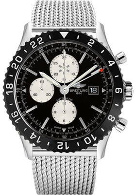 Breitling Chronoliner Watch - 46mm Steel Case - Black Dial - Steel Ocean Classic Bracelet - Y2431012/BE10/152A - Luxury Time NYC