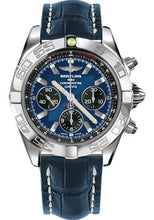 Load image into Gallery viewer, Breitling Chronomat 44 Watch - Steel Case - Blackeye Blue Dial - Blue Croco Strap - AB011012/C789/731P/A20BA.1 - Luxury Time NYC