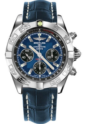 Breitling Chronomat 44 Watch - Steel Case - Blackeye Blue Dial - Blue Croco Strap - AB011012/C789/731P/A20BA.1 - Luxury Time NYC