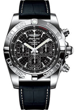 Load image into Gallery viewer, Breitling Chronomat 44 Watch - Steel polished - Carbon Dial - Grey And Black Crocodile Rubber Strap - Folding Buckle - AB011012/BF76/296S/A20D.4 - Luxury Time NYC