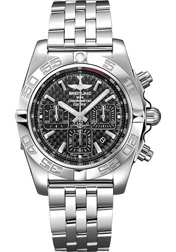 Breitling Chronomat 44 Watch - Steel polished - Carbon Dial - Steel Bracelet - AB0110121B2A1 - Luxury Time NYC