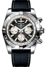 Load image into Gallery viewer, Breitling Chronomat 44 Watch - Steel polished - Onyx Black Dial - Gray Croco Strap - Folding Buckle - AB011012/B967/296S/A20D.4 - Luxury Time NYC