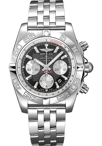 Breitling Chronomat 44 Watch - Steel polished - Onyx Black Dial - Steel Bracelet - AB0110121B1A1 - Luxury Time NYC