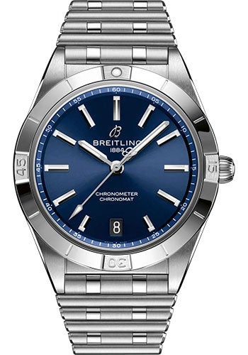 Breitling Chronomat Automatic 36 Watch - Stainless Steel - Blue Dial - Metal Bracelet - A10380101C1A1 - Luxury Time NYC