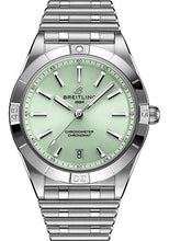 Load image into Gallery viewer, Breitling Chronomat Automatic 36 Watch - Stainless Steel - Mint Green Dial - Metal Bracelet - A10380101L1A1 - Luxury Time NYC