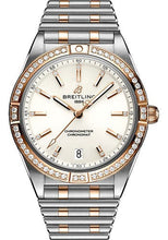 Load image into Gallery viewer, Breitling Chronomat Automatic 36 Watch - Steel and 18K Red Gold (Gem-set) - White Diamond Dial - Metal Bracelet - U10380591A1U1 - Luxury Time NYC