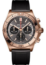 Load image into Gallery viewer, Breitling Chronomat B01 42 Watch - 18K Red Gold - Anthracite Dial - Black Rubber Strap - Folding Buckle - RB0134101B1S1 - Luxury Time NYC
