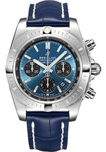 Load image into Gallery viewer, Breitling Chronomat B01 Chronograph 44 Watch - Steel - Blackeye Blue Dial - Blue Croco Strap - Folding Buckle - AB0115101C1P3 - Luxury Time NYC