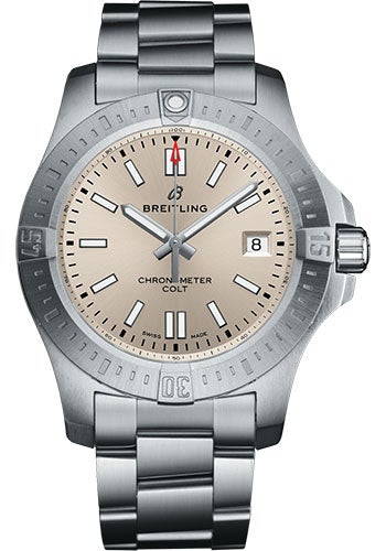 Breitling Chronomat Colt Automatic 41 Watch - Steel Case - Silver Dial - Steel Pilot Bracelet - A17313101G1A1 - Luxury Time NYC