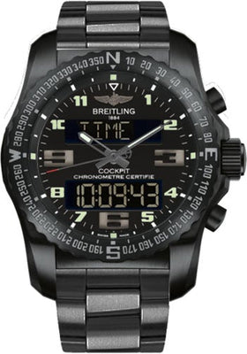 Breitling Cockpit B50 Watch - 46mm Black Titanium Case - Volcano Black Dial - Black Titanium Professional III Bracelet - VB501022/BD41/176V - Luxury Time NYC