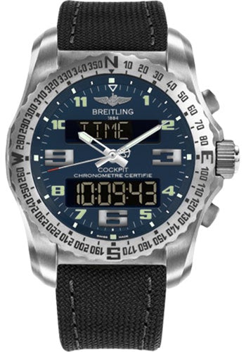 Breitling Cockpit B50 Watch - 46mm Titanium Case - Air Force Blue Dial - Anthracite Military Strap - EB501019/C904/100W/A20BASA.1 - Luxury Time NYC