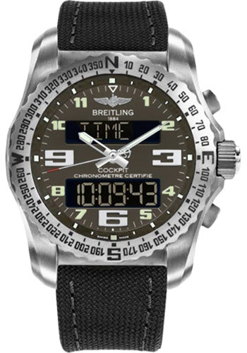 Breitling Cockpit B50 Watch - 46mm Titanium Case - Titanium Gray Dial - Anthracite Military Strap - EB5010B1/M532/100W/A20BASA.1 - Luxury Time NYC