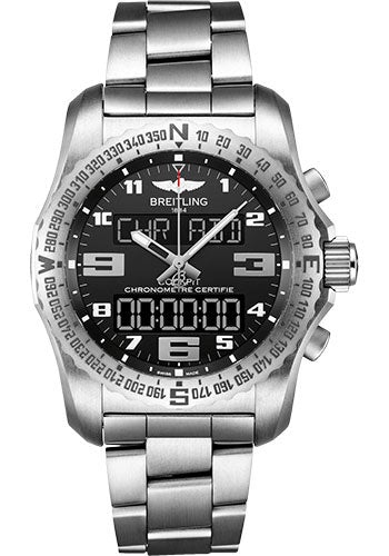 Breitling Cockpit B50 Watch - Titanium - Volcano Black Dial - Titanium Bracelet - EB5010221B1E1 - Luxury Time NYC